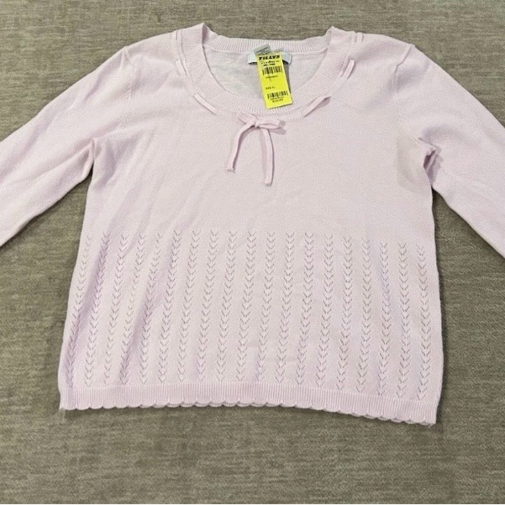 Tilly's RSQ Soft Pink Knit Sweater with Bow Accent Size XL